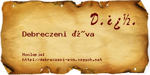 Debreczeni Éva névjegykártya