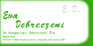 eva debreczeni business card